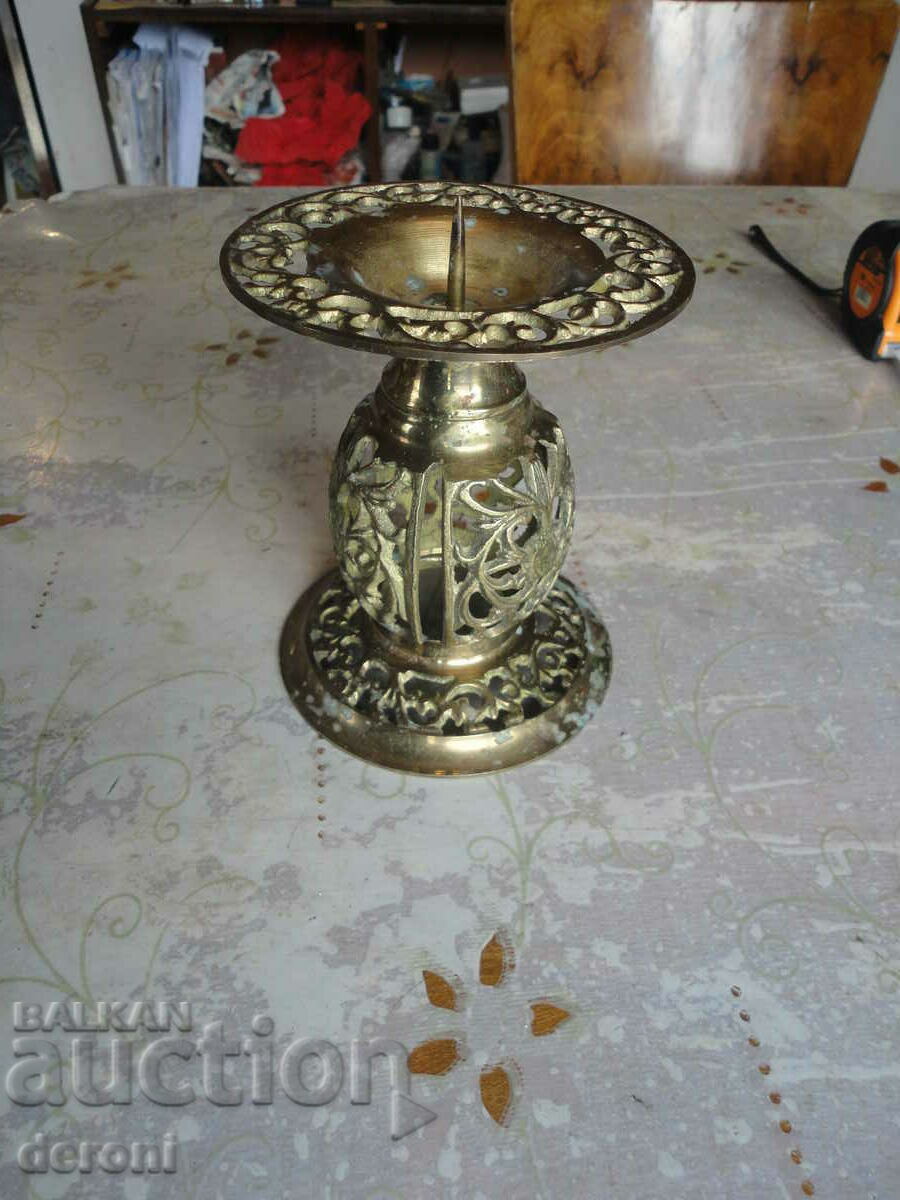 Unique Bronze openwork candle holder