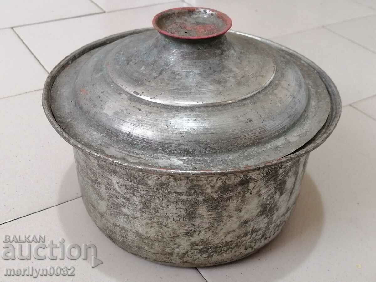 Tinned pot with copper lid, copper pot with price 71.00 BGN | € 36.30 Tinned pot with copper lid, copper pot with price 71.00 BGN | € 36.30