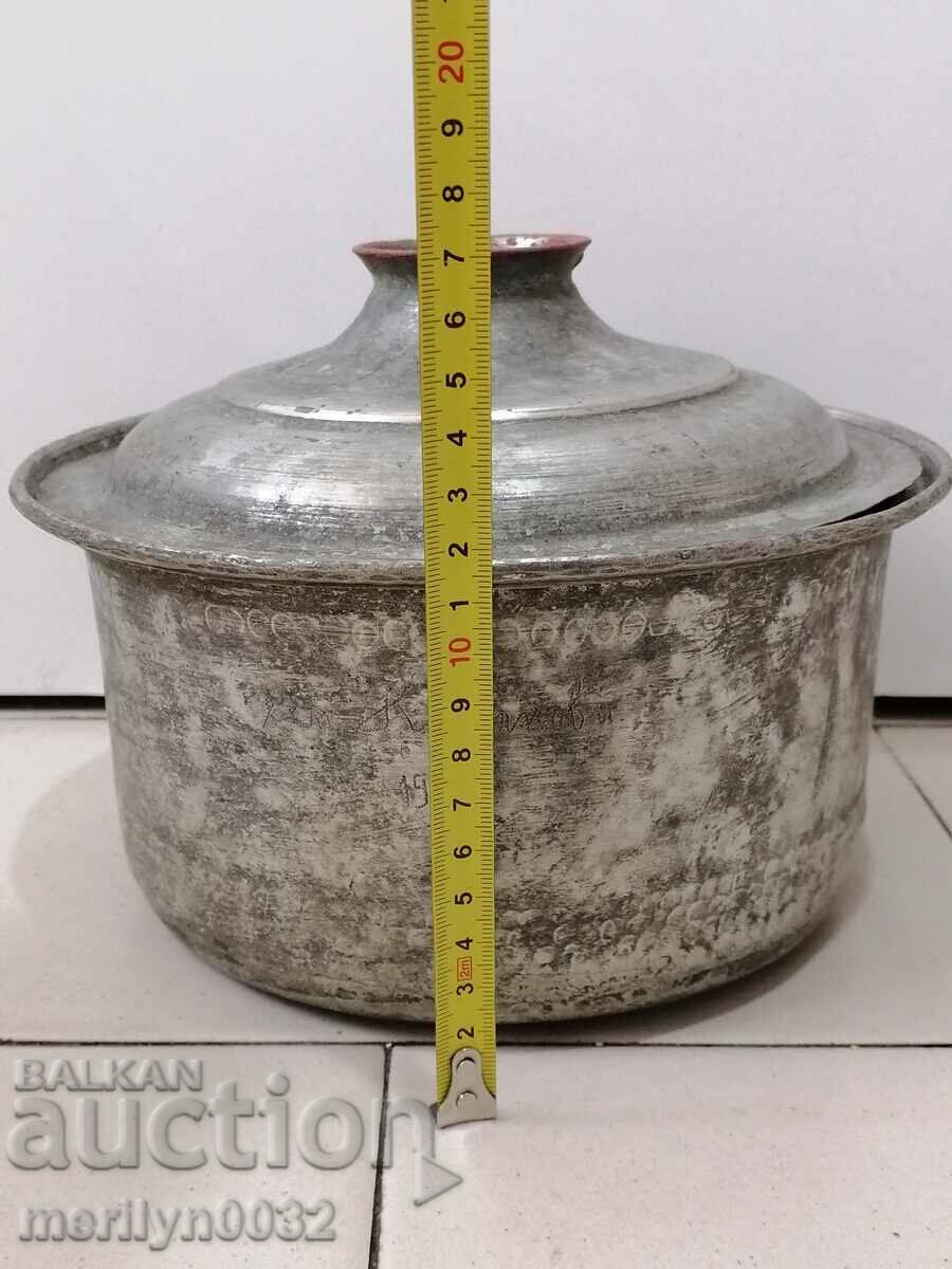 Auction Tinned pot with copper lid, copper pot Auction Tinned pot with copper lid, copper pot