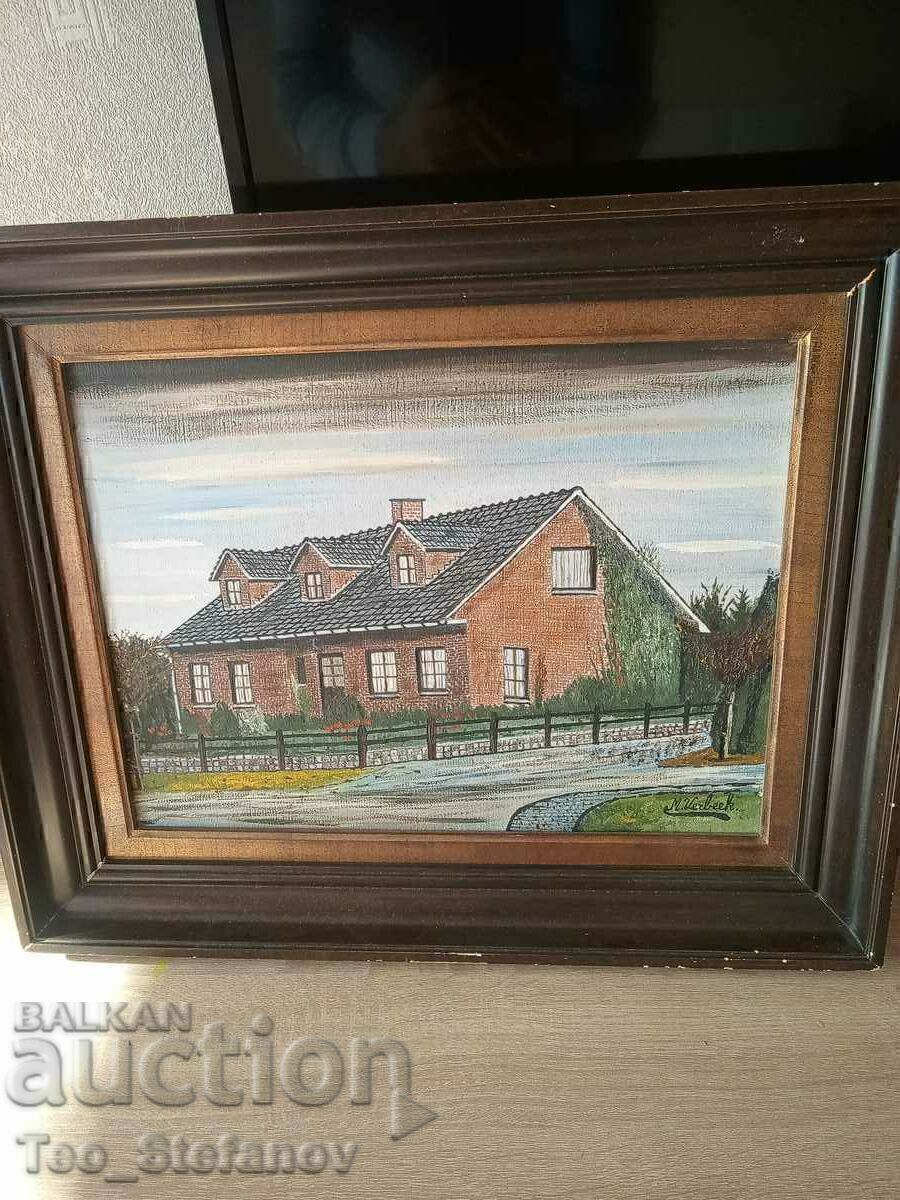 Pictură în ulei semnată. Pe pânză. Belgia