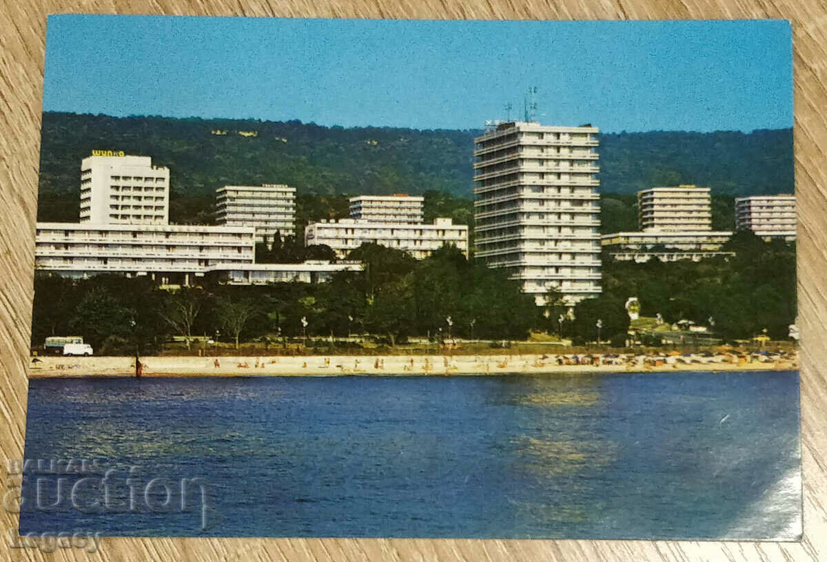SIGNED Soc Postcard - Golden Sands, 1984