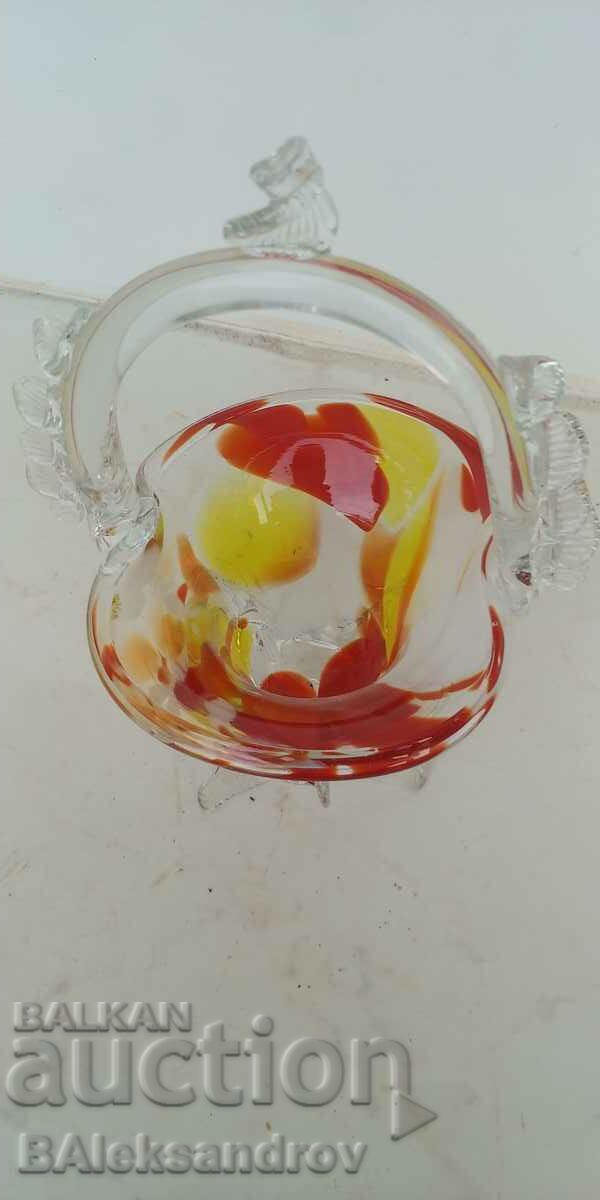 Παράδοση Μεγάλο χειροποίητο γυάλινο καλάθι