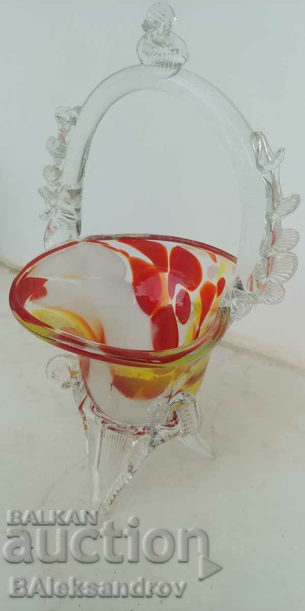 Μεγάλο χειροποίητο γυάλινο καλάθι - 6