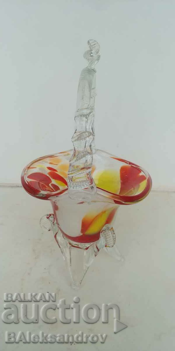 Μεγάλο χειροποίητο γυάλινο καλάθι - 7