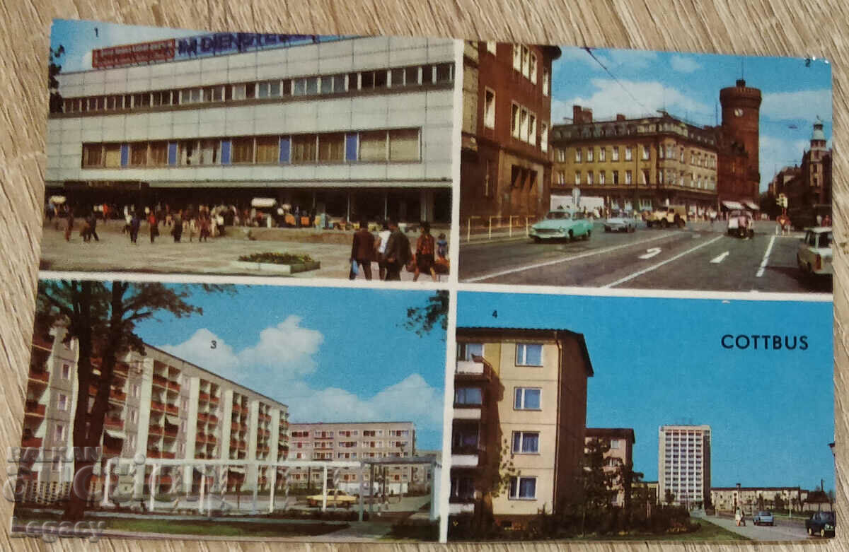 SIGNED GDR Postcard Germany, Cottbus