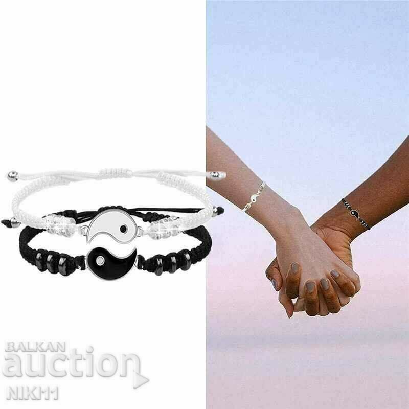 Yin and Yang bracelet, double bracelet, bracelet with two parts