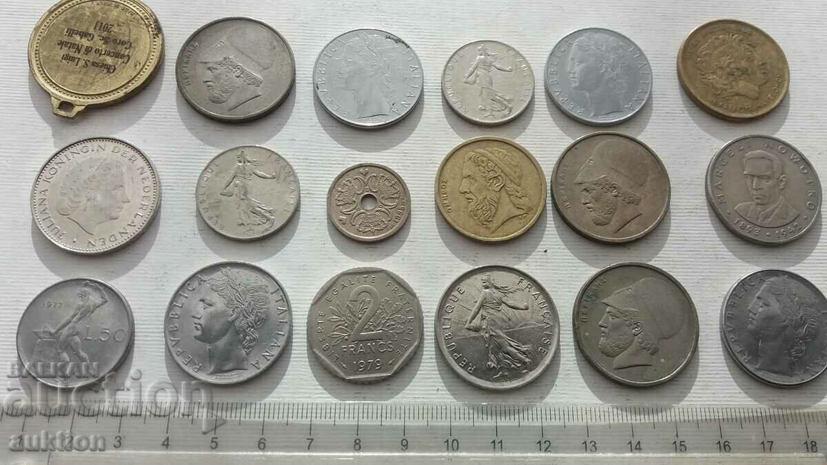 A COLLECTION OF 18 FOREIGN COINS - 7 A COLLECTION OF 18 FOREIGN COINS - 7