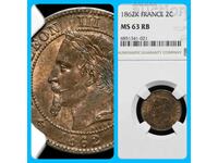 MONEDĂ 2 centimes NAPOLEON lll 1862 !!!