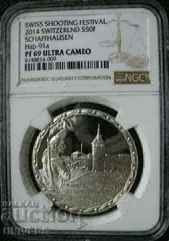 Moneda de argint ELVETIA ! PR 69 ULTRA CAMEO !!!!