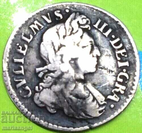 Great Britain 3 Pence Maundy Wilhelm III Silver