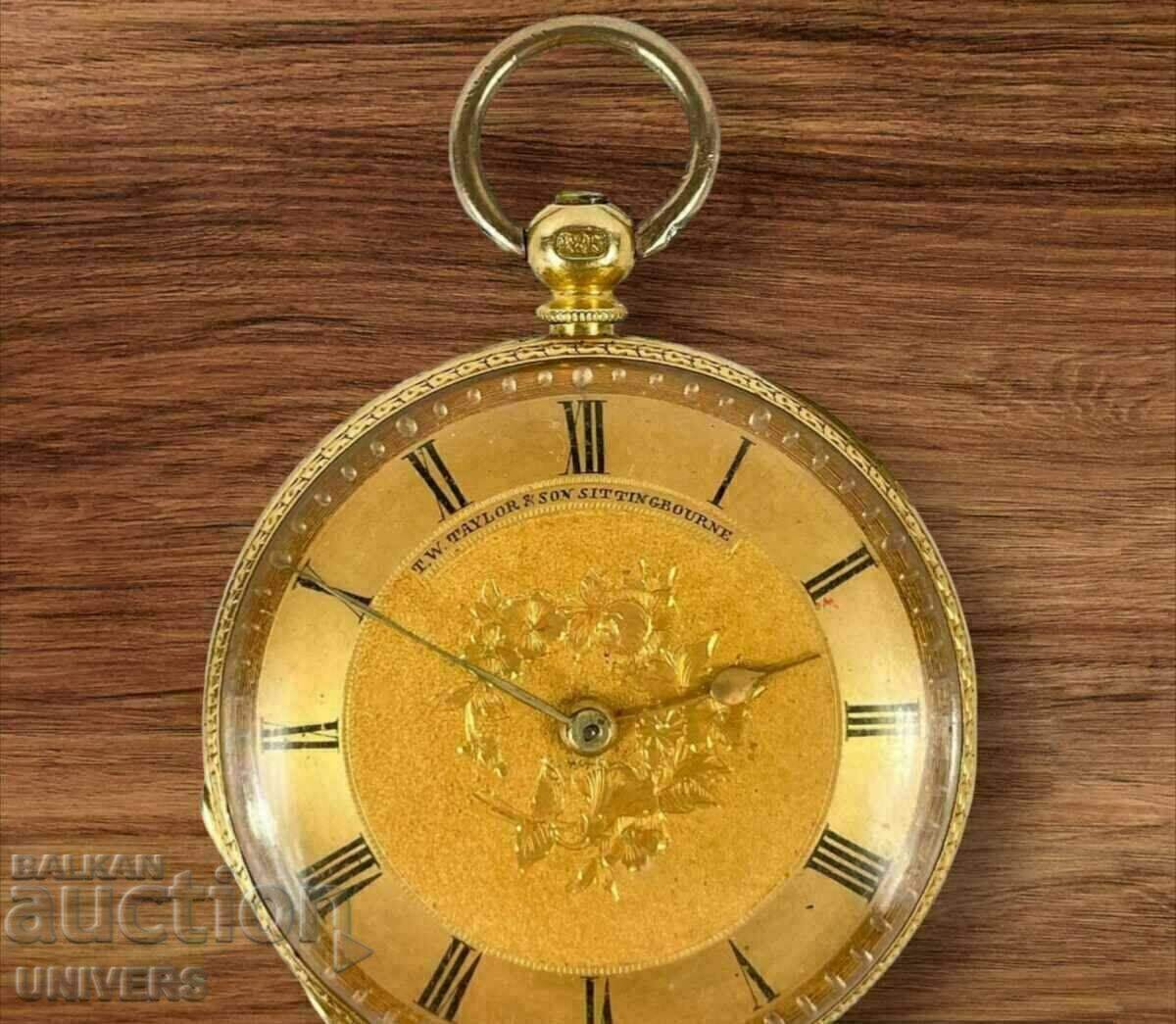 Ceas de buzunar din aur de 18 carate