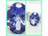 Women's White Gold Tanzanite Ring 1.00 ct. .48 DIAMOND's