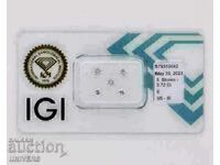 Diamond/s 5 pcs. IGI Certificate Color "E" 0.72ct.