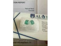 Smaralde / SMERALDA 2 buc. Certificat ALGT 1,71 ct.