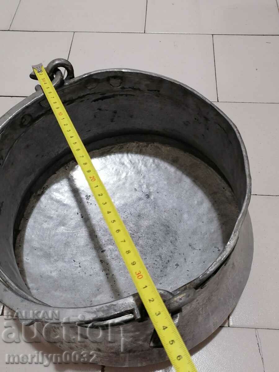 Old copper vessel, tin cauldron, copper, mint - 6