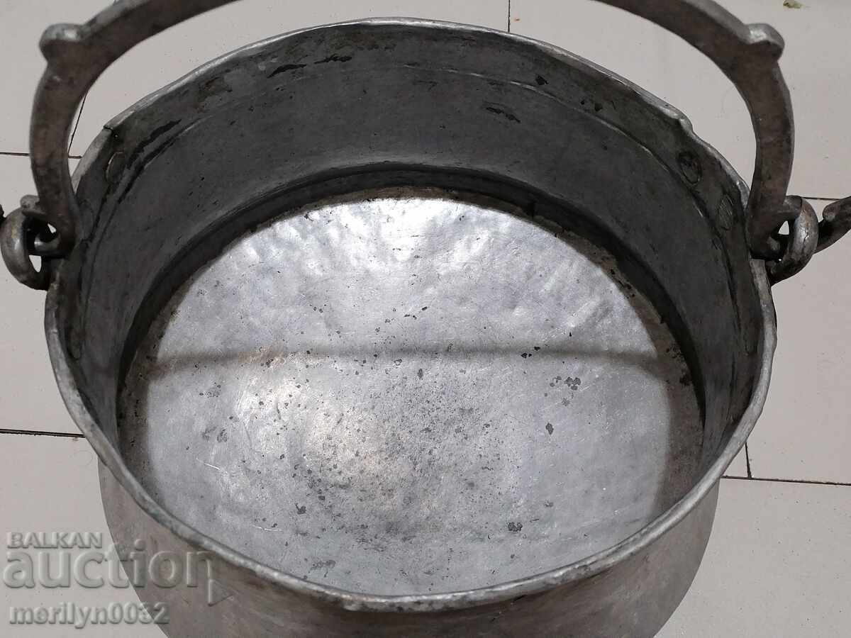 Old copper vessel, tin cauldron, copper, mint - 7