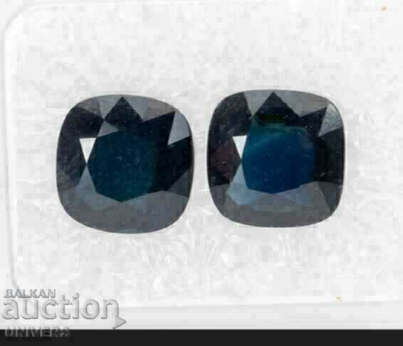 Blue sapphires 2 pcs. ALGT Certificate 3.59 ct.