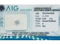 Diamond AIG Certificate Color F 0,49ct.