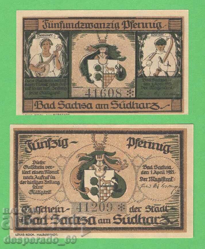 (¯`'•.¸NOTGELD (city Bad Sachs) 1921 UNC -2 pcs. banknotes •'´¯) with price 4.80 BGN | € 2.45 (¯`'•.¸NOTGELD (city Bad Sachs) 1921 UNC -2 pcs. banknotes •'´¯) with price 4.80 BGN | € 2.45