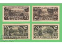 (¯`'•.¸NOTGELD (orașul Bad Suderode) 1921 UNC -4 buc. bancnote