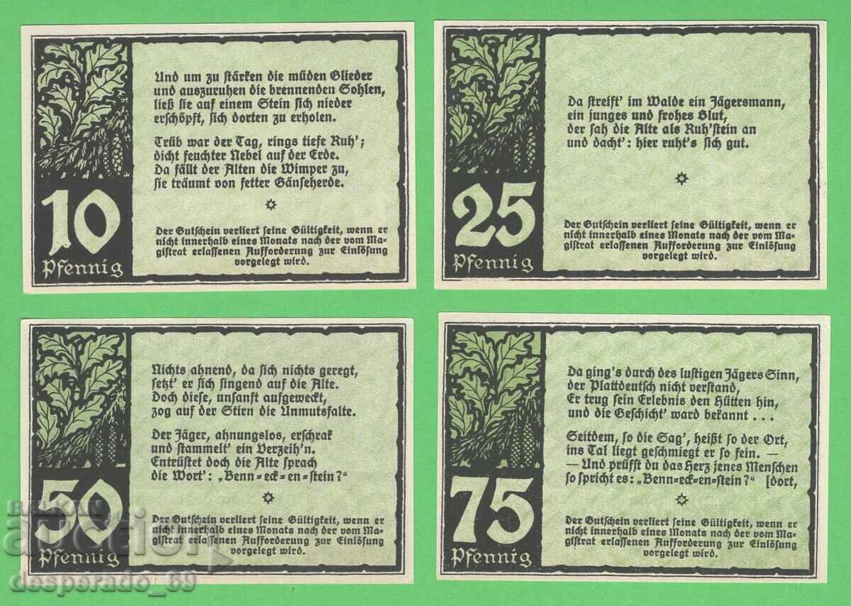 (¯`'•.¸NOTGELD (city of Benneckenstein) 1921 UNC -4 pcs. banknotes with price 10.40 BGN | € 5.32 (¯`'•.¸NOTGELD (city of Benneckenstein) 1921 UNC -4 pcs. banknotes with price 10.40 BGN | € 5.32