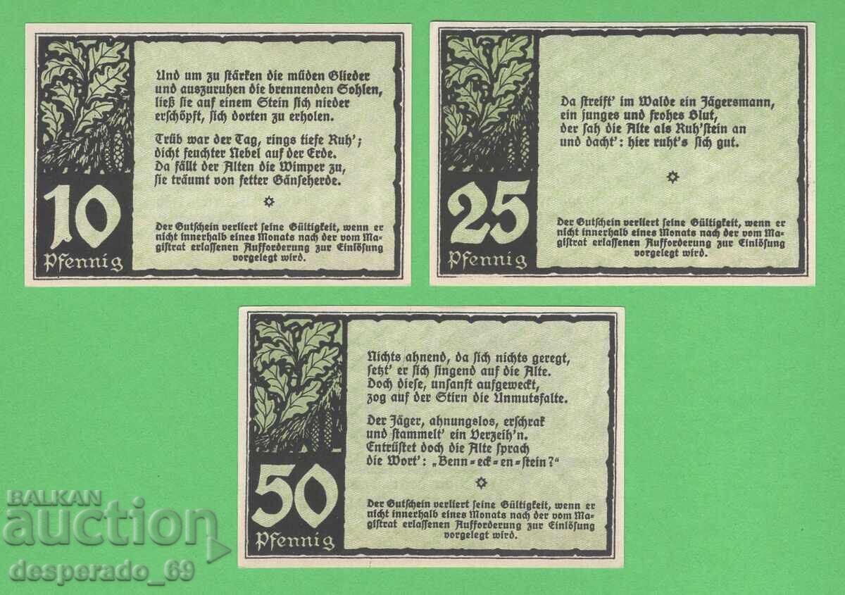 (¯`'•.¸NOTGELD (πόλη Benneckenstein) 1921 UNC - 3 τμχ. χαρτονομίσματα με τιμή € 3.90 | 7.63 BGN