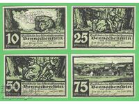 (¯`'•.¸NOTGELD (πόλη του Benneckenstein) 1921 UNC -4 τεμ. τραπεζογραμμάτια