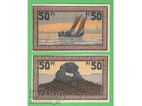 (¯`'•.¸NOTGELD (orașul Eckernförde) 1921 UNC -3 buc. bancnote ´¯)