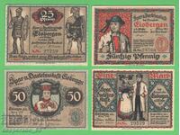 (¯`'•.¸NOTGELD (orașul Eisbergen) 1921 UNC -4 buc. bancnote •'´¯)