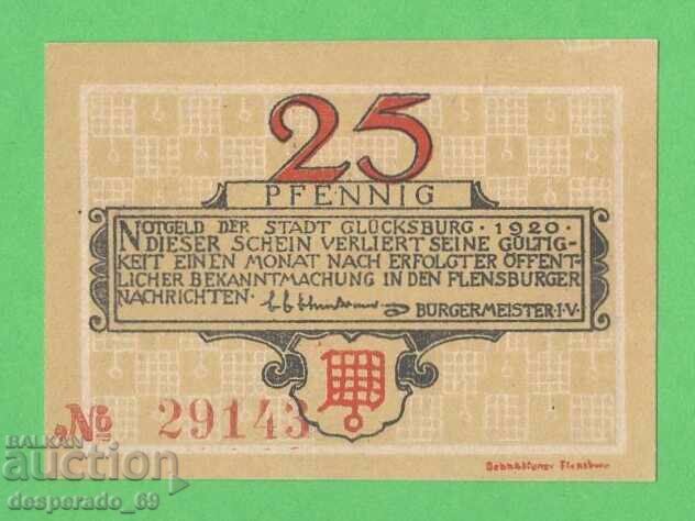 (¯`'•.¸NOTGELD (Glücksburg) 1920 UNC -25 pfennig¸.•'´¯) with price 2.40 BGN | € 1.23 (¯`'•.¸NOTGELD (Glücksburg) 1920 UNC -25 pfennig¸.•'´¯) with price 2.40 BGN | € 1.23