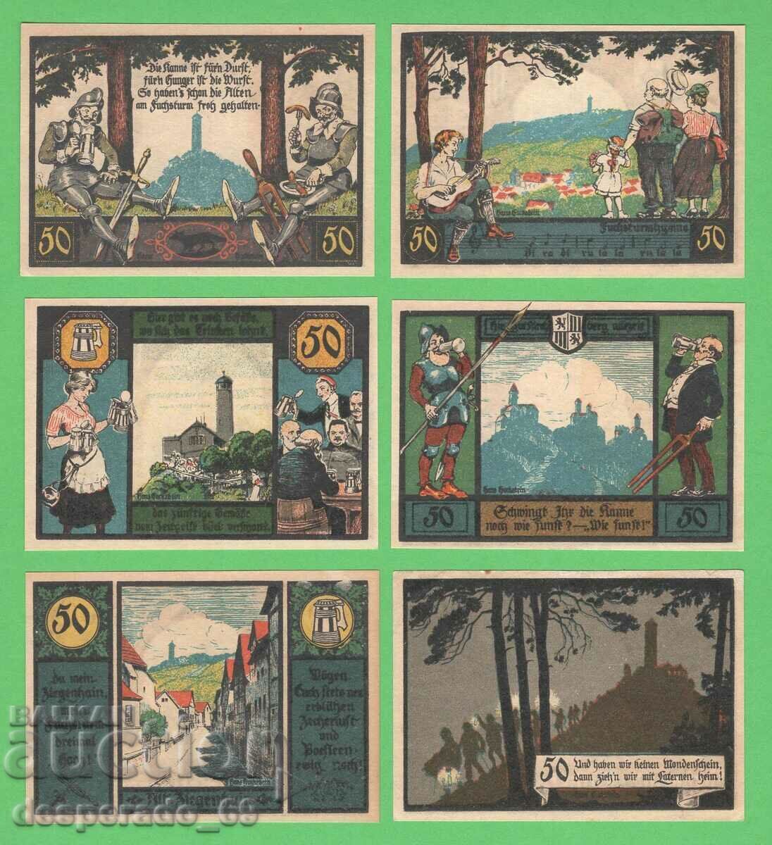 (¯`'•.¸NOTGELD (orașul Jena) 1921 UNC -6 buc. bancnote¸.•'´¯) (¯`'•.¸NOTGELD (orașul Jena) 1921 UNC -6 buc. bancnote¸.•'´¯)