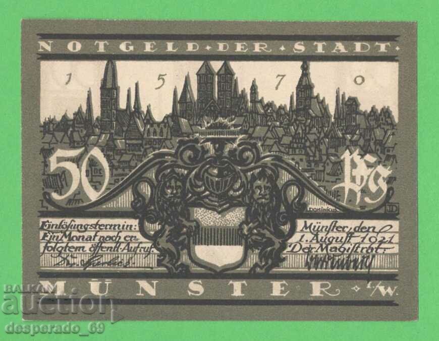 (¯`'•.¸NOTGELD (City of Münster) 1921 UNC -50 Pfennig¸.•'´¯) with price 3.00 BGN | € 1.53 (¯`'•.¸NOTGELD (City of Münster) 1921 UNC -50 Pfennig¸.•'´¯) with price 3.00 BGN | € 1.53