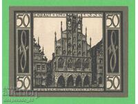 (¯`'•.¸NOTGELD (Orașul Münster) 1921 UNC -50 Pfennig¸.•'´¯)