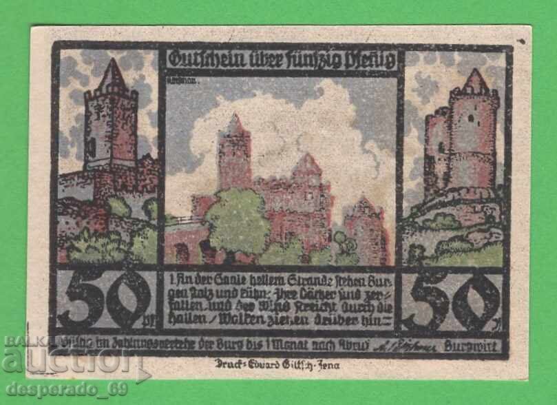 (¯`'•.¸NOTGELD (orașul Rudelsburg) UNC -50 pfennig¸.•'´¯) cu preț € 1.50 | 2.93 BGN