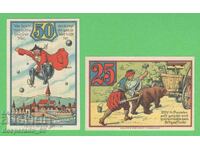 (¯`'•.¸NOTGELD (Orașul Rinteln) 1920 UNC -2 bancnote¸.•'´¯)