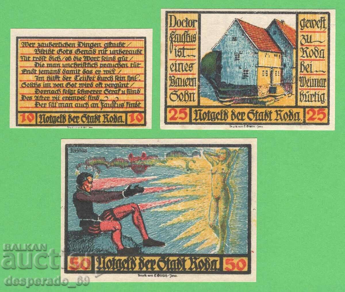 (¯`'•.¸NOTGELD (гр. Roda) 1921 UNC -3 бр.банкноти¸.•'´¯)