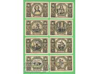 (¯`'•.¸NOTGELD (city Rudolstadt) 1922 UNC -8 pcs. banknotes '´¯)
