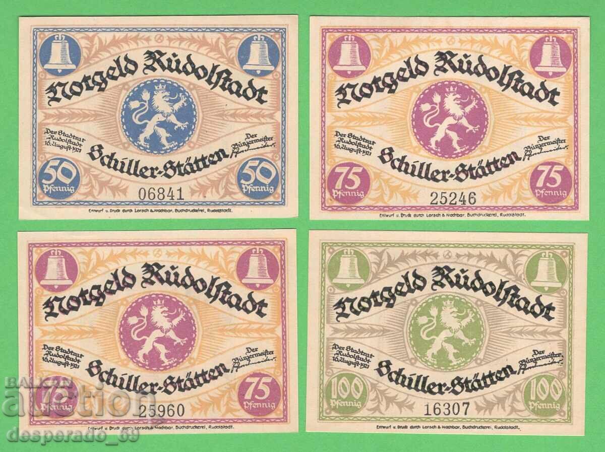 (¯`'•.¸NOTGELD (city Rudolstadt) 1921 UNC -4 pcs. banknotes '´¯) with price 11.20 BGN | € 5.73 (¯`'•.¸NOTGELD (city Rudolstadt) 1921 UNC -4 pcs. banknotes '´¯) with price 11.20 BGN | € 5.73