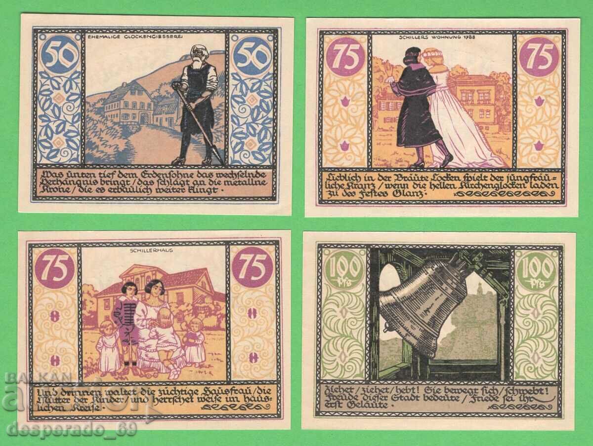 (¯`'•.¸NOTGELD (city Rudolstadt) 1921 UNC -4 pcs. banknotes '´¯)