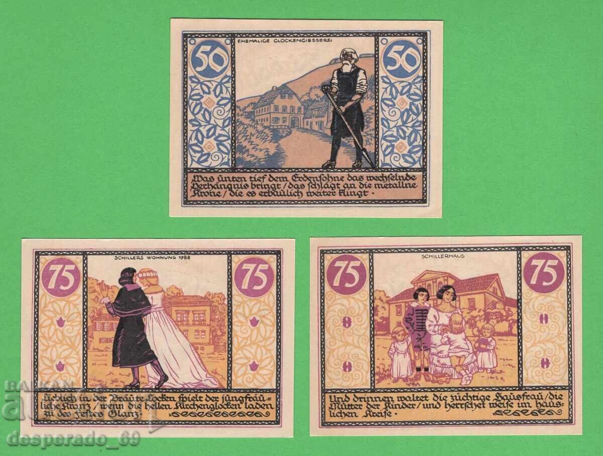 (¯`'•.¸NOTGELD (гр. Rudolstadt) 1921 UNC -3 бр.банкноти '´¯)