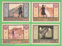 (¯`'•.¸NOTGELD (гр. Rudolstadt) 1921 UNC -4 бр.банкноти '´¯)
