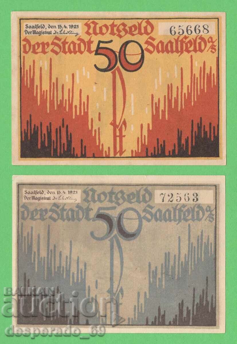 (¯`'•.¸NOTGELD (city Saalfeld) 1921 UNC -2 pcs. banknotes¸.•'´¯) with price 5.60 BGN | € 2.86 (¯`'•.¸NOTGELD (city Saalfeld) 1921 UNC -2 pcs. banknotes¸.•'´¯) with price 5.60 BGN | € 2.86