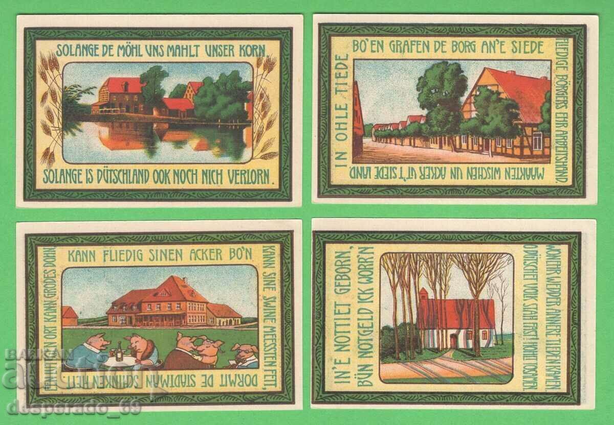 (¯`'•.¸NOTGELD (City of Siedenburg) 1921 UNC -4 pcs. banknotes '´¯)