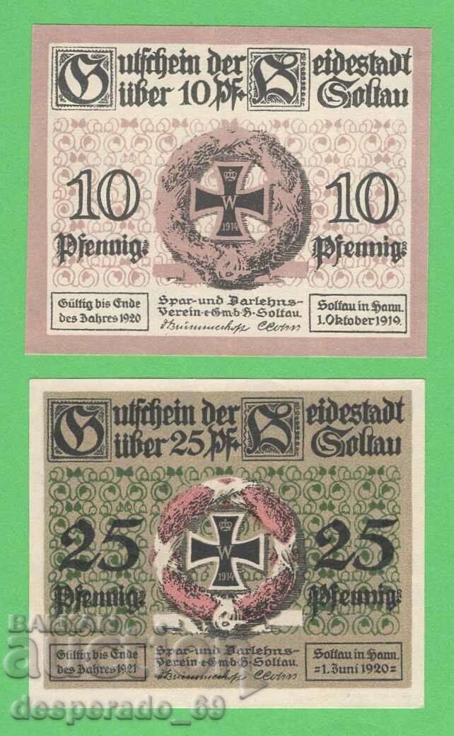 (¯`'•.¸NOTGELD (city Soltau) 1920 UNC -2 pcs. banknotes¸.•'´¯) with price 5.00 BGN | € 2.56 (¯`'•.¸NOTGELD (city Soltau) 1920 UNC -2 pcs. banknotes¸.•'´¯) with price 5.00 BGN | € 2.56
