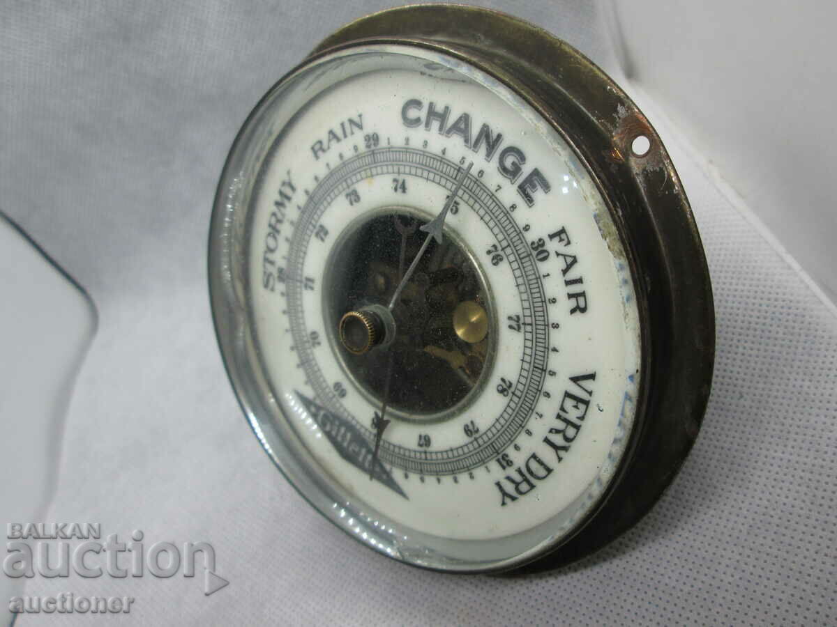 VINTAGE OLD PORCELAIN BAROMETER-GILLETTE ADVERTISING - 7