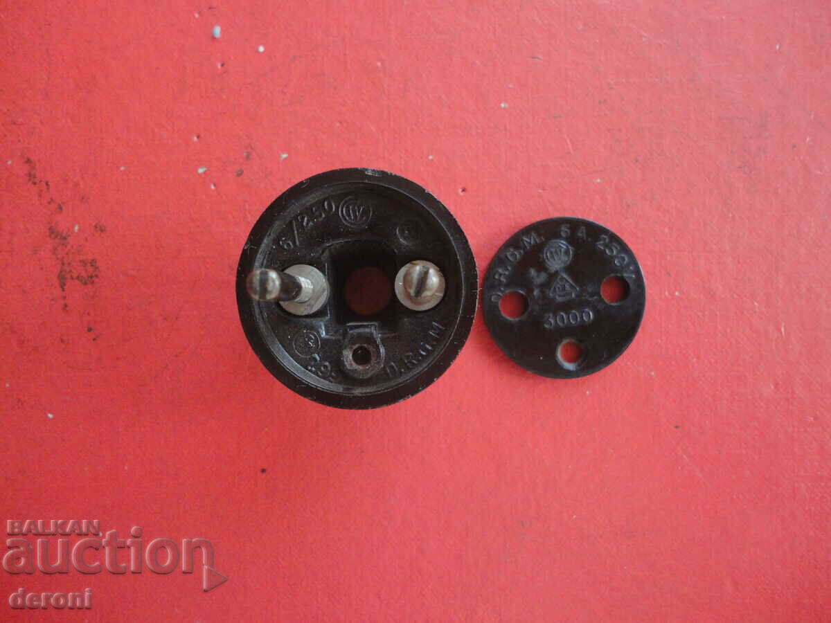 Vintage German DRGM Wehrmacht 2 Bakelite Plug - 5 Vintage German DRGM Wehrmacht 2 Bakelite Plug - 5