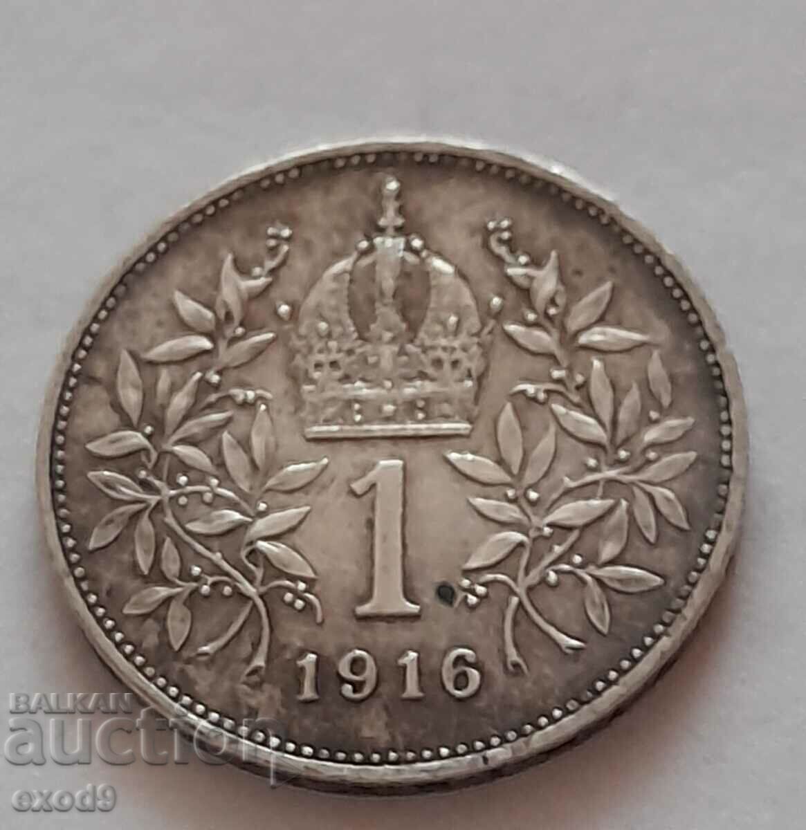 Ασημένιο, νόμισμα 1 Κορώνα 1916