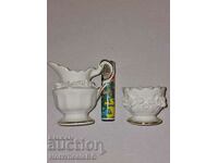Porcelain jug and egg cup