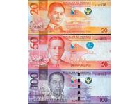 ФИЛИПИНИ PHILLIPINES СЕТ 20 50 100 Песо issue NEW НОВА UNC