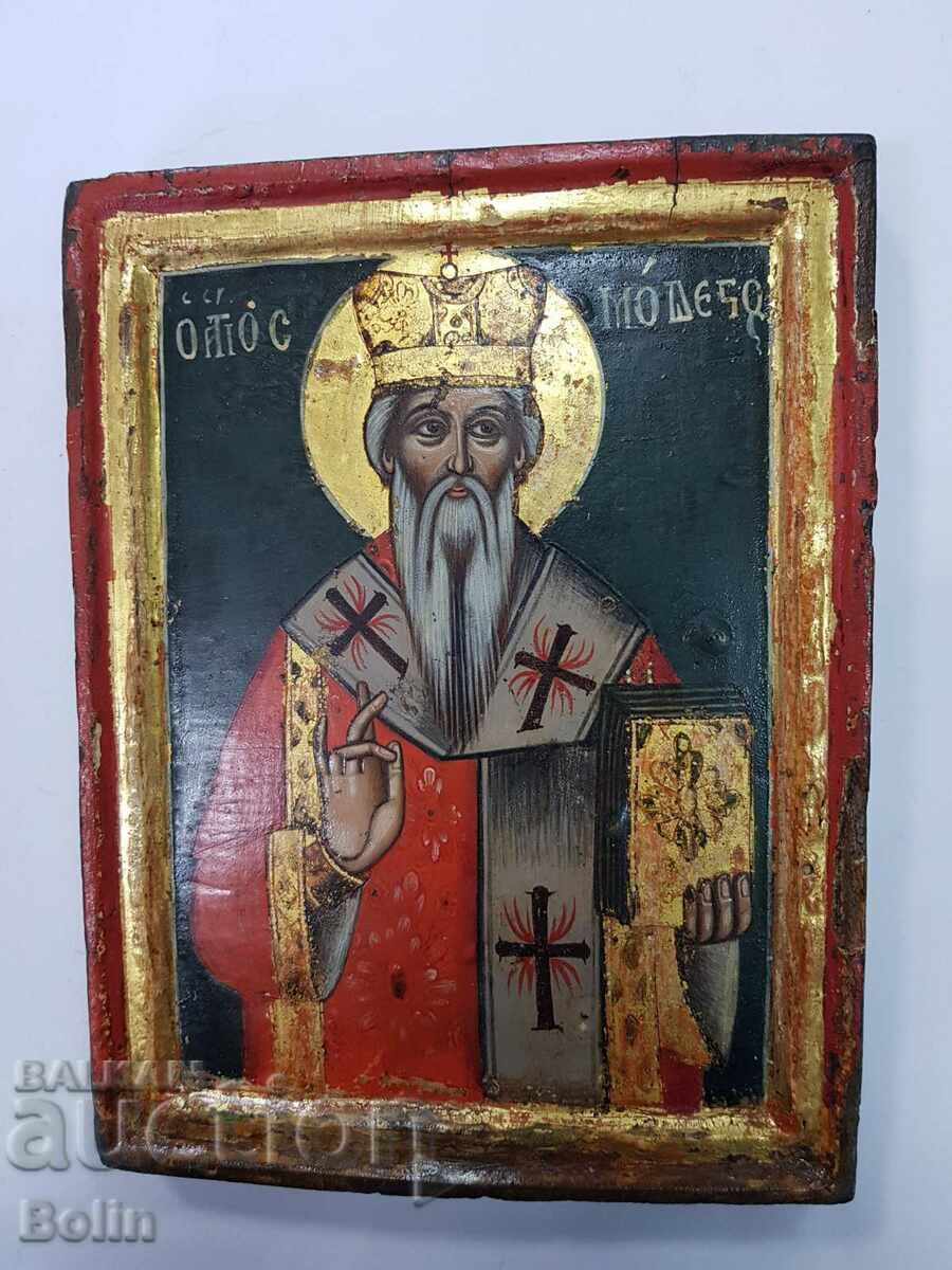 Early domestic revival icon of St. Modest-Greece, Bulgaria